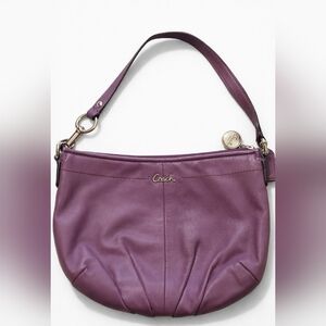 👜 Coach Ashley Mini Hobo Shoulder Bag | Plum Purple Leather 💜
